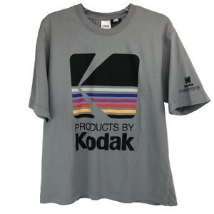 Zara Kodak Polychrome Graphics Cotton T-Shirt Mens Medium Logo Grey M Tee